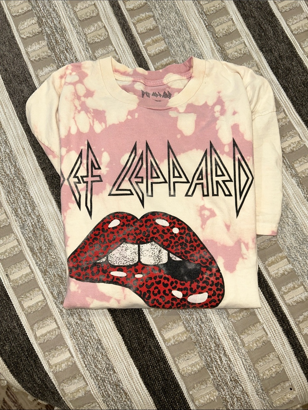 Def Leppard Pink Tie-Dye Graphic Short Sleeve Tee